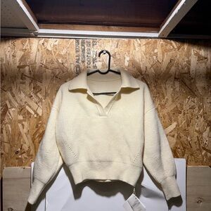 J.ING Cream V-Neck Women's Sweater